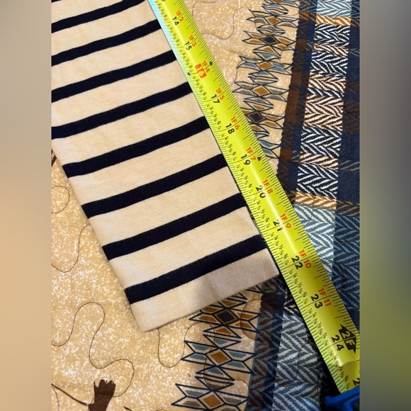 J. Crew Jeweled Embellished Striped Long Sleeve Top Cream/navy stripe women’s XS - Picture 10 of 10